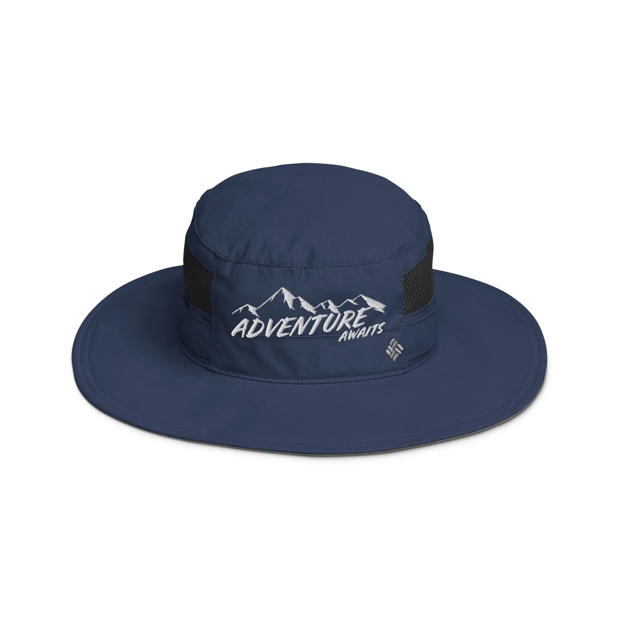 Columbia booney hat, Adventure Awaits Hat, Camping Hat , Hiking Hat, Outdoor, Happy Camper, Mountains Trucker Hat, Gift For Outdoorsman, Columbia booney hat