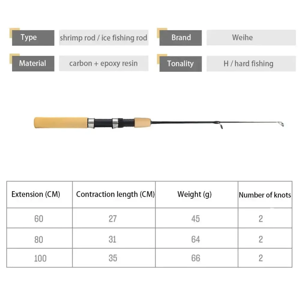 Compact Mini Telescopic Ice Fishing Rod