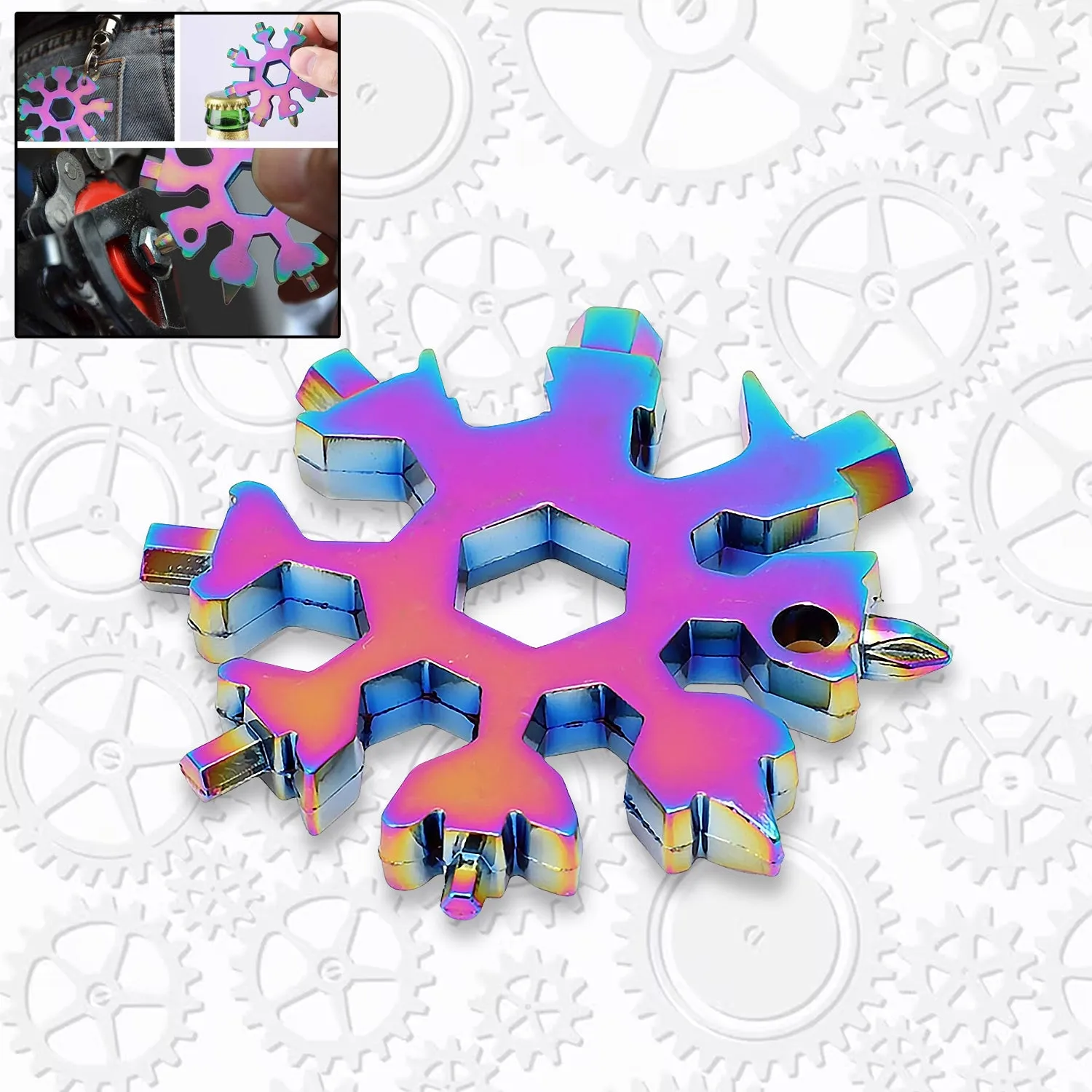 Compact Snowflake Multi-Tool – 18 Tools in One