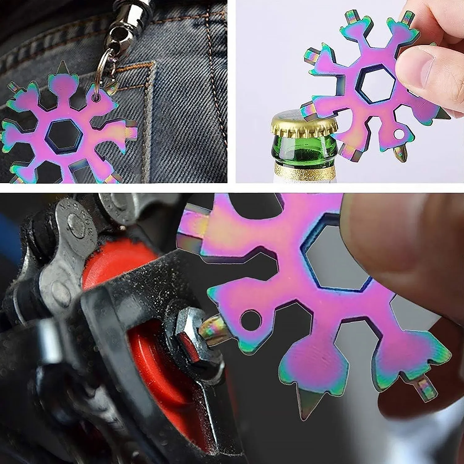 Compact Snowflake Multi-Tool – 18 Tools in One