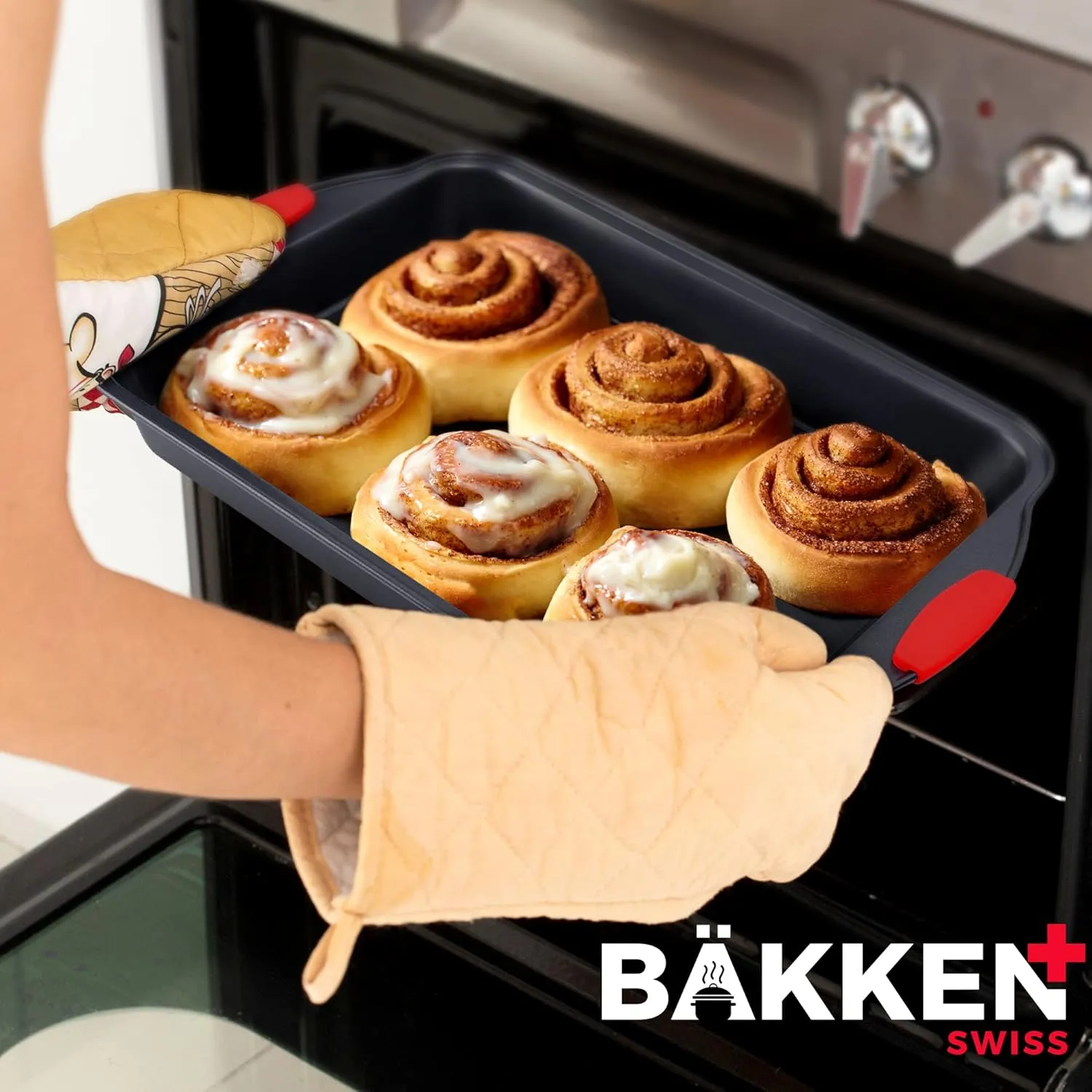 Cookie Sheets for Baking Nonstick Set - 3-Piece Stackable Carbon Steel Baking