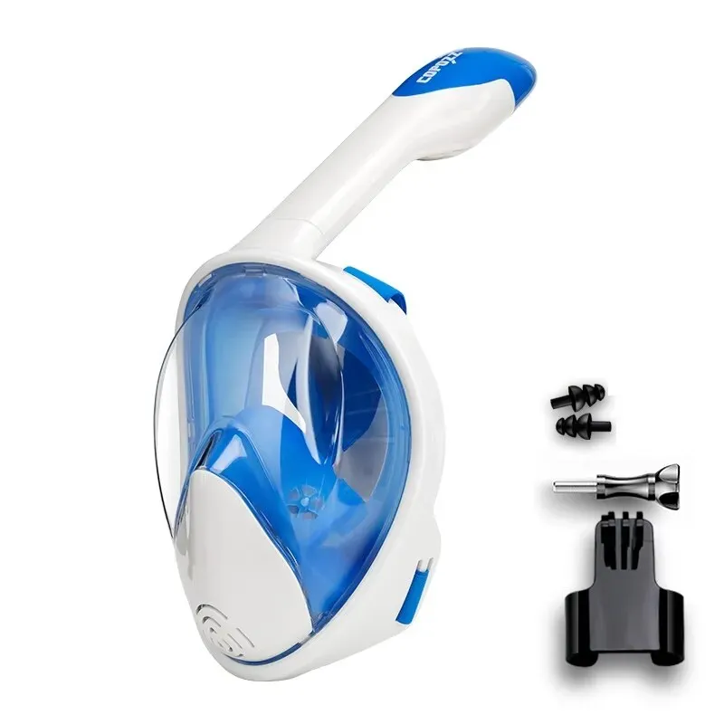 COPOZZ Scuba Underwater Hunting Diving Mask Anti Fog Snorkel Mask Breathing for Gopro Camera Men Women Full Face Mask Adult