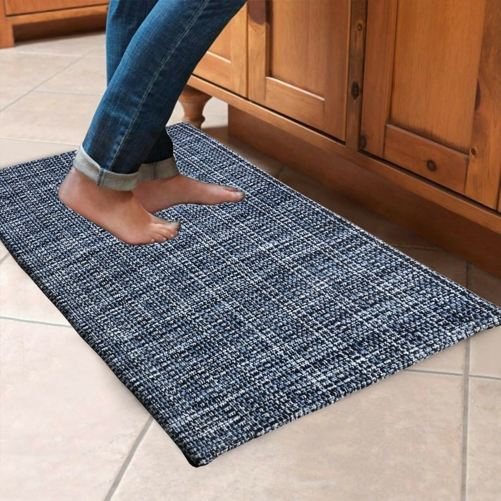 Cotton Woven Anti-Fatigue Cushioned Kitchen Mat Working Mat Rug Anti Slip ( 18''x30'') Comfort and Style