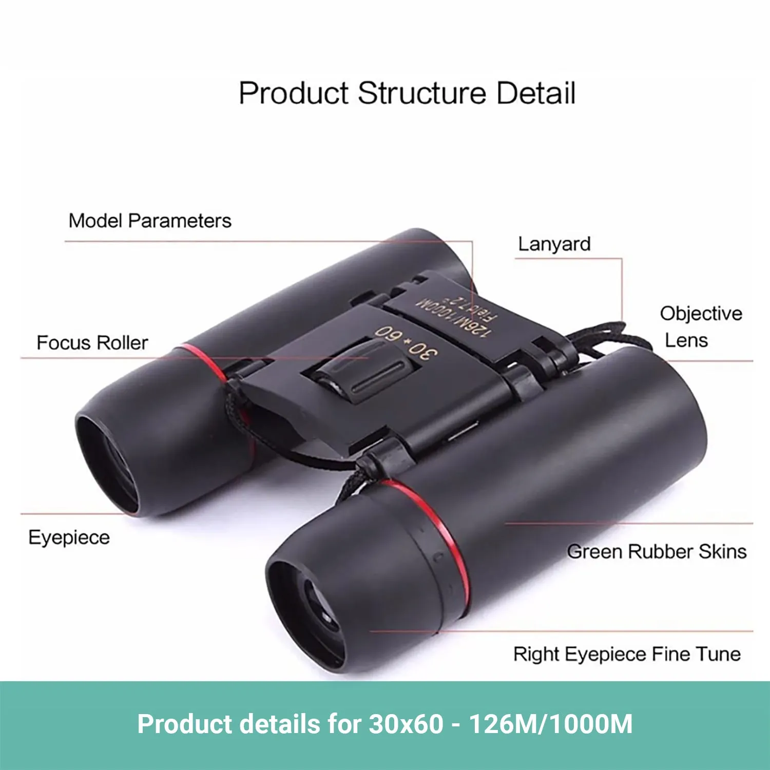Crocox Hunting Binoculars Day Night Vision HD Telescope Hiking Mini Folding