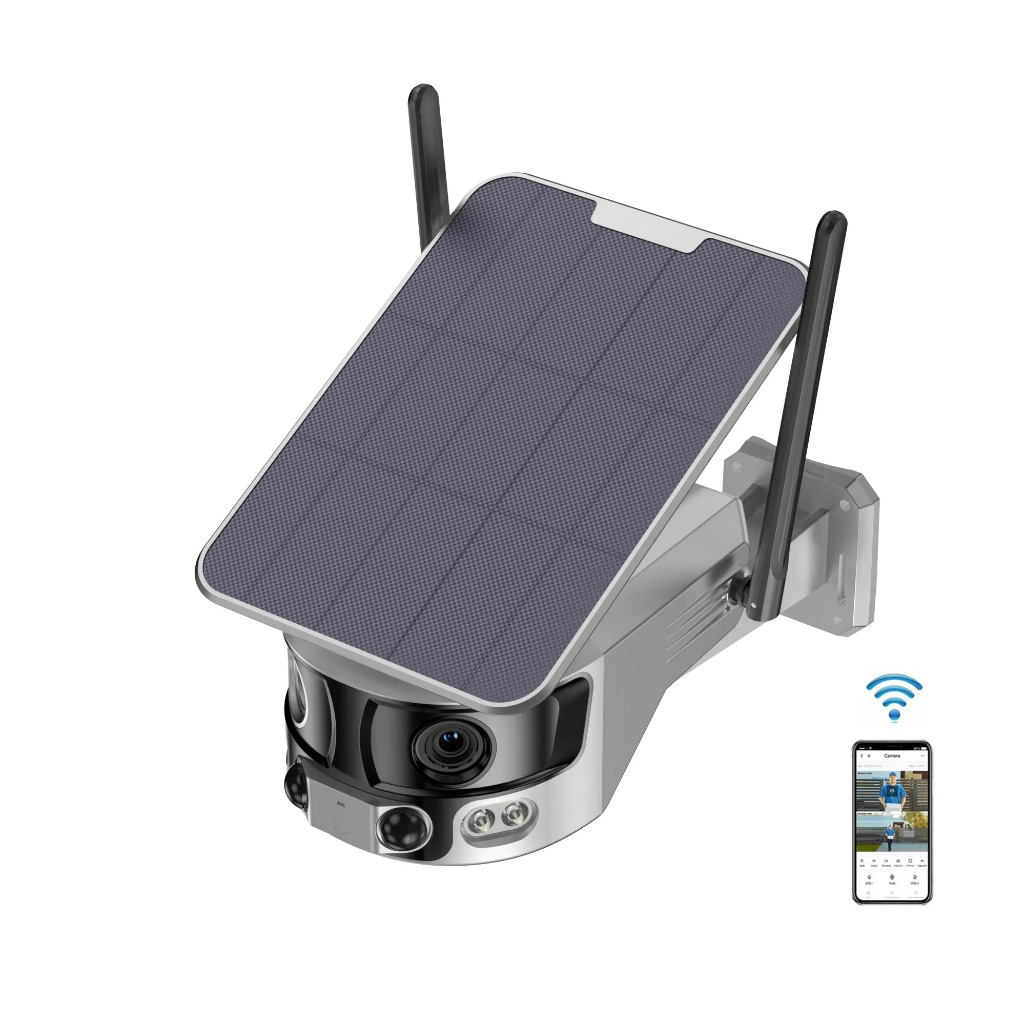CRONY Y6 4G-4K-8MP-4X 180°Wide Angle Solar Battery Camera Y6 WiFi-4K-8MP-180°Wide Angle Solar Battery Camera with 6W Solar Panel