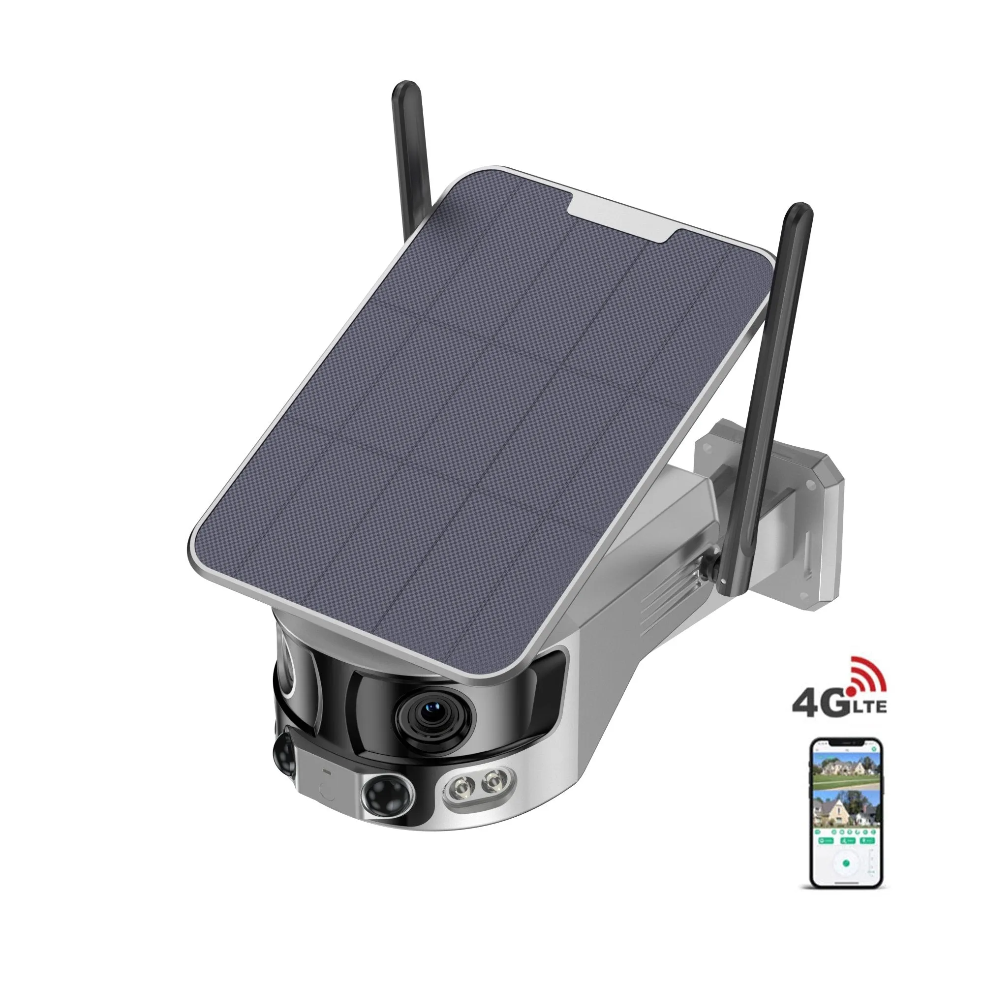 CRONY Y6 4G-4K-8MP-4X 180°Wide Angle Solar Battery Camera Y6 WiFi-4K-8MP-180°Wide Angle Solar Battery Camera with 6W Solar Panel