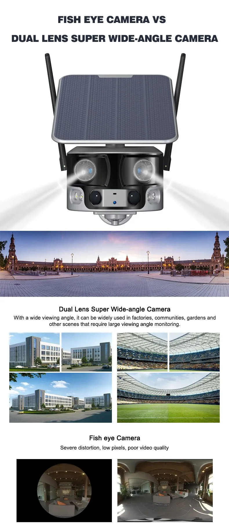 CRONY Y6 4G-4K-8MP-4X 180°Wide Angle Solar Battery Camera Y6 WiFi-4K-8MP-180°Wide Angle Solar Battery Camera with 6W Solar Panel