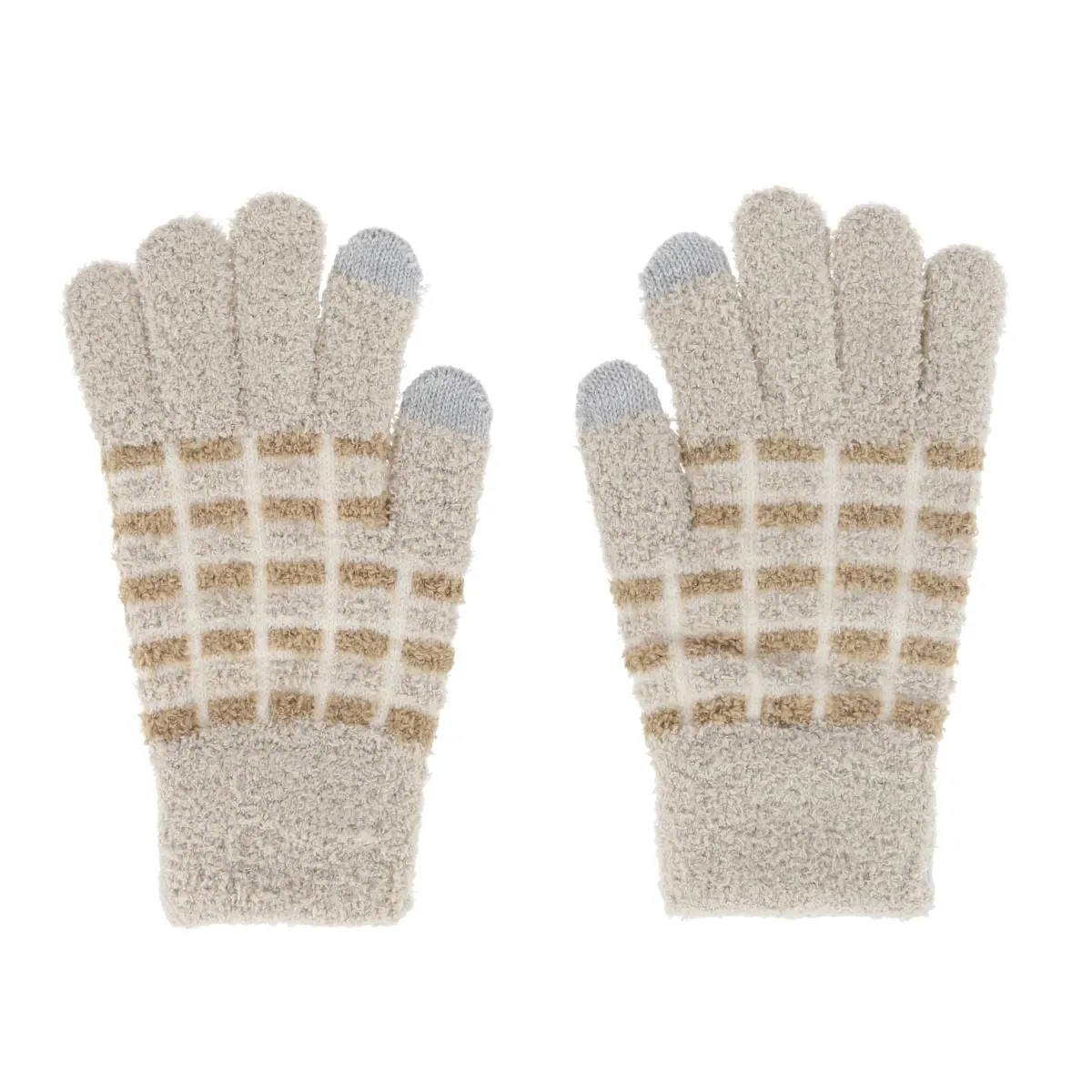 CTM® Women's Knit Color Block Touchscreen Compatible Winter Gloves