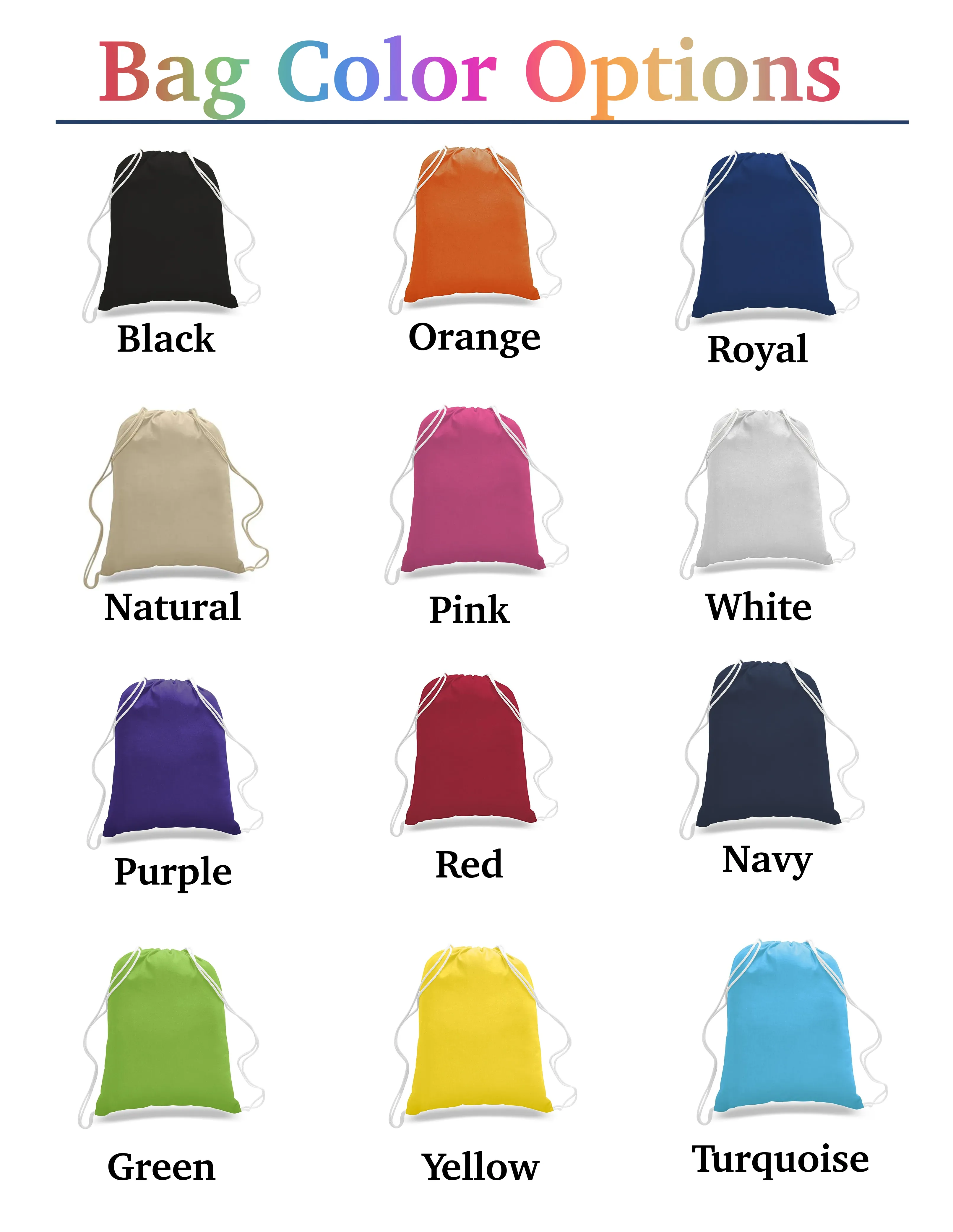 Custom Cotton Drawstring Backpacks Personalized