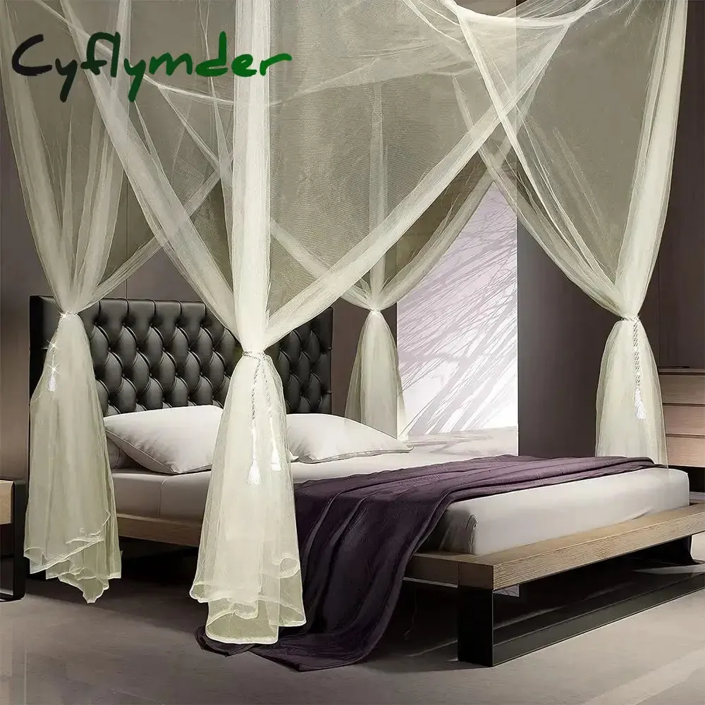 Cyflymder 1 PCS Extra large Mosquito net with 4 openings, Durable Canopy Mosquito Net - Perfect for any Size Beds & Camping, Suitable For