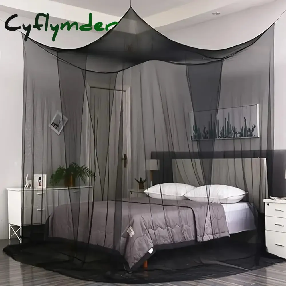 Cyflymder 1 PCS Extra large Mosquito net with 4 openings, Durable Canopy Mosquito Net - Perfect for any Size Beds & Camping, Suitable For