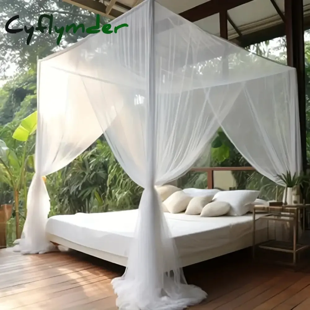 Cyflymder 1 PCS Extra large Mosquito net with 4 openings, Durable Canopy Mosquito Net - Perfect for any Size Beds & Camping, Suitable For