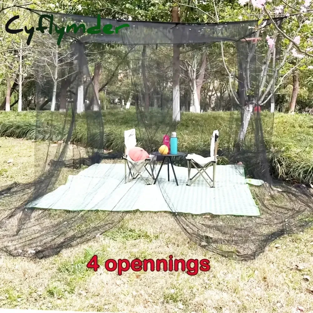 Cyflymder 1 PCS Extra large Mosquito net with 4 openings, Durable Canopy Mosquito Net - Perfect for any Size Beds & Camping, Suitable For