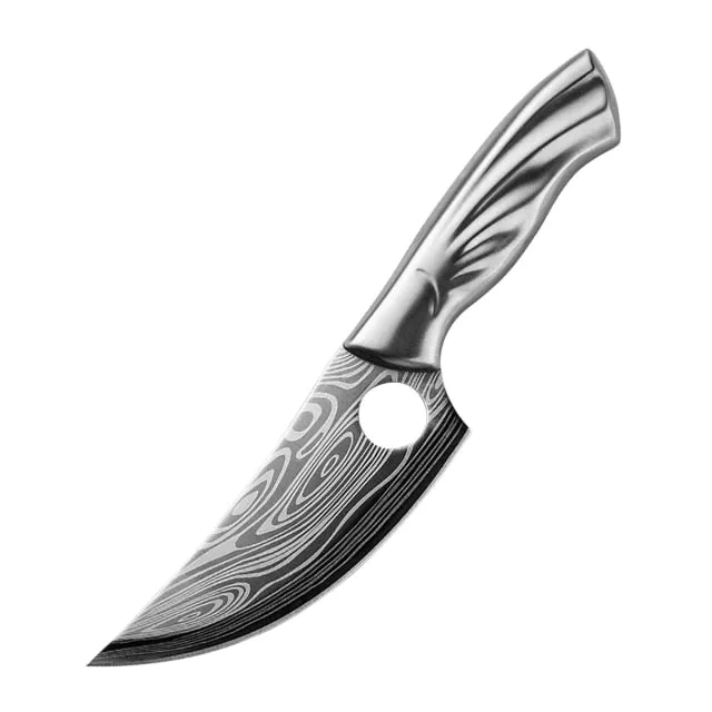 Damascus Stainless Steel Cleaver Meat Fruit Boning Fishing Hunting Camping  Chef Knife Chicken
