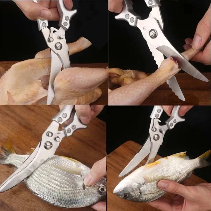 Damascus Stainless Steel Cleaver Meat Fruit Boning Fishing Hunting Camping  Chef Knife Chicken