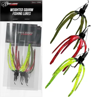 Delong Lures - the Squirm Fishing Lures - Ultimate Bass Fishing Kit - Weighted Fishing Jigs for Freshwater and Saltwater Fishing, Large Swimbait Fishing Lures - Made in USA