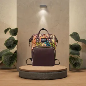 Diaper Bags for Mom and Dad, Diaper Bags for mom and Baby, Mummy Bag for Multi-Function Waterproof and Large Capacity Printed Leaf Design