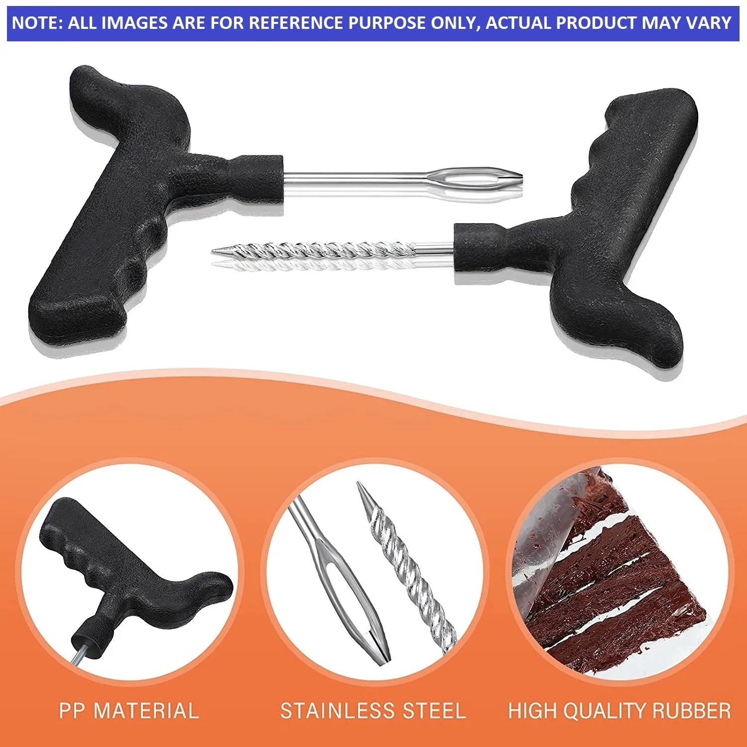 DIY Tyre Repair Puncture Kit for All Tubeless Tires for Car, Truck, RV, SUV, ATV, Motorcycle, Tractor and Trailer