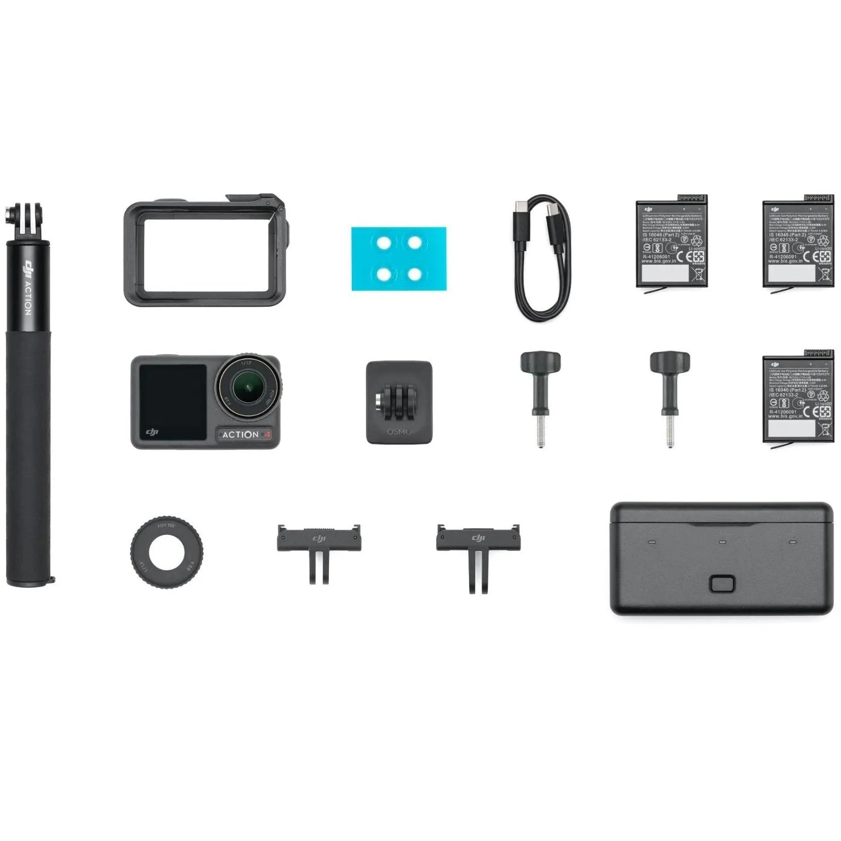 DJI Osmo Action 4 Camera Adventure Combo Extra Battery/Frame/Mount