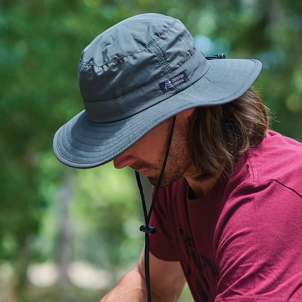 Dorfman Pacific Hats Evergreen Packable Big Brim Boonie Hat - Charcoal