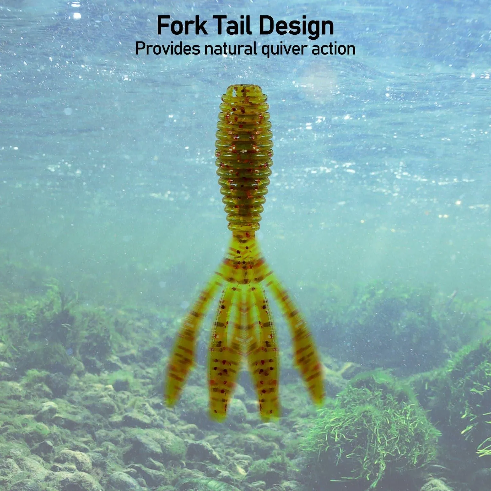 Dr.Fish 20 pcs Fork Tail Soft Baits 1.38''