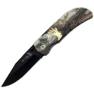 Elk Ridge Folding Knife - Drop Point Fine Edge Blade and Camo Handle | ER-118CA