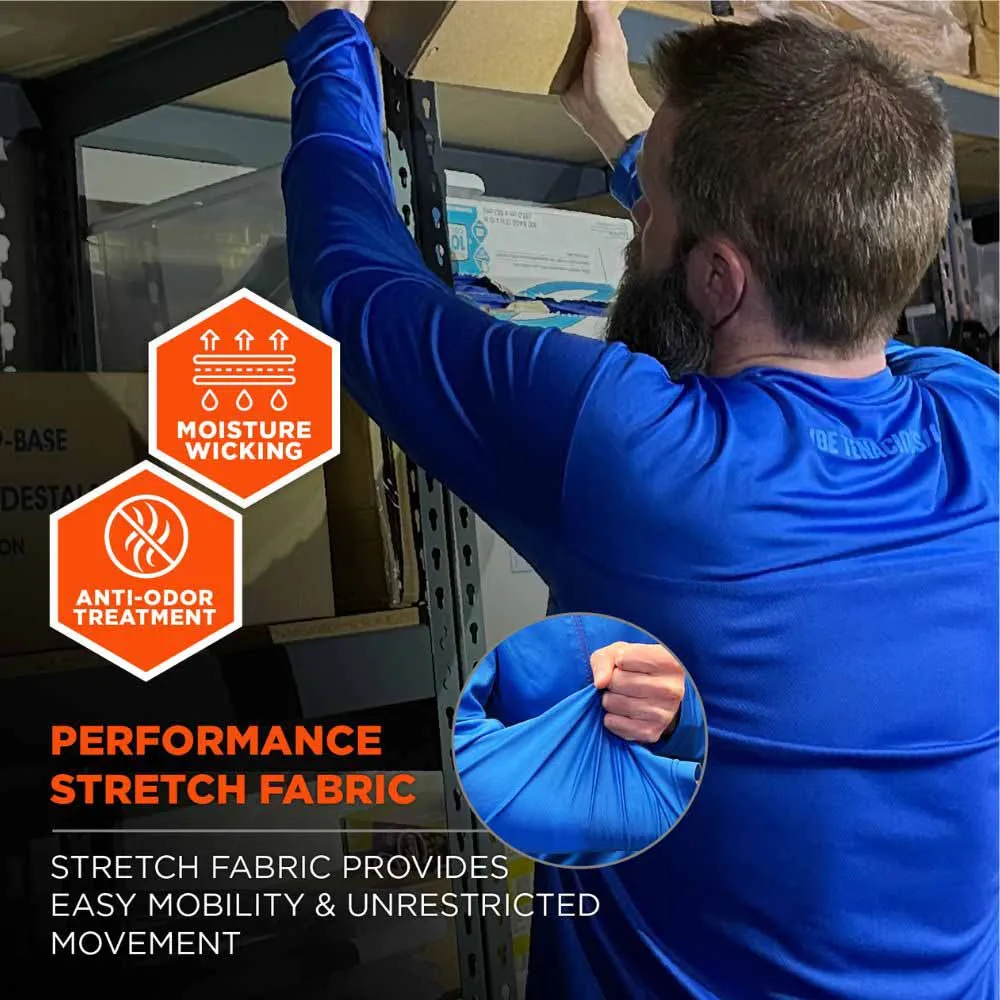 Ergodyne 12154 6689 L Blue Cooling Long Sleeve Sun Shirt with UV Protection