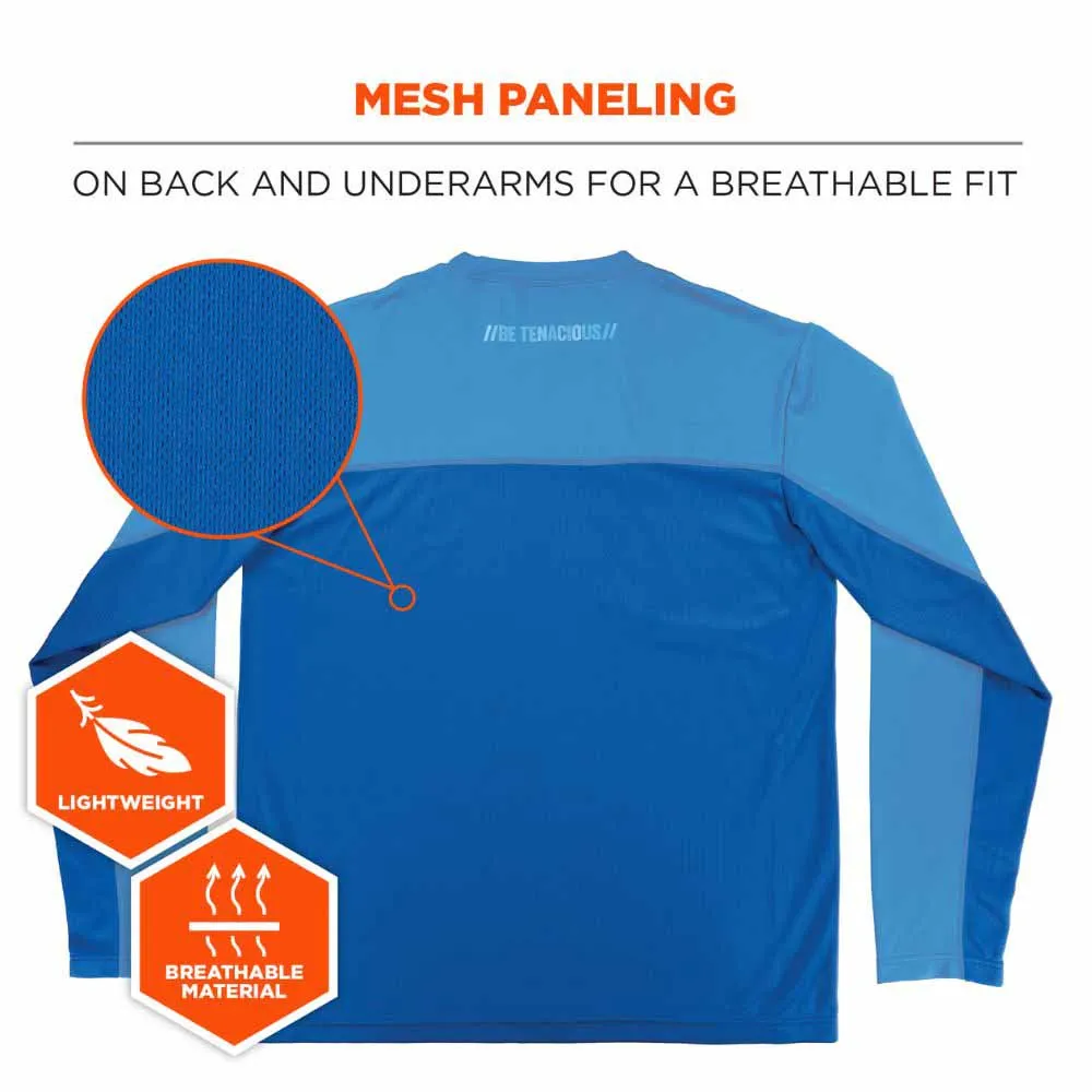 Ergodyne 12154 6689 L Blue Cooling Long Sleeve Sun Shirt with UV Protection