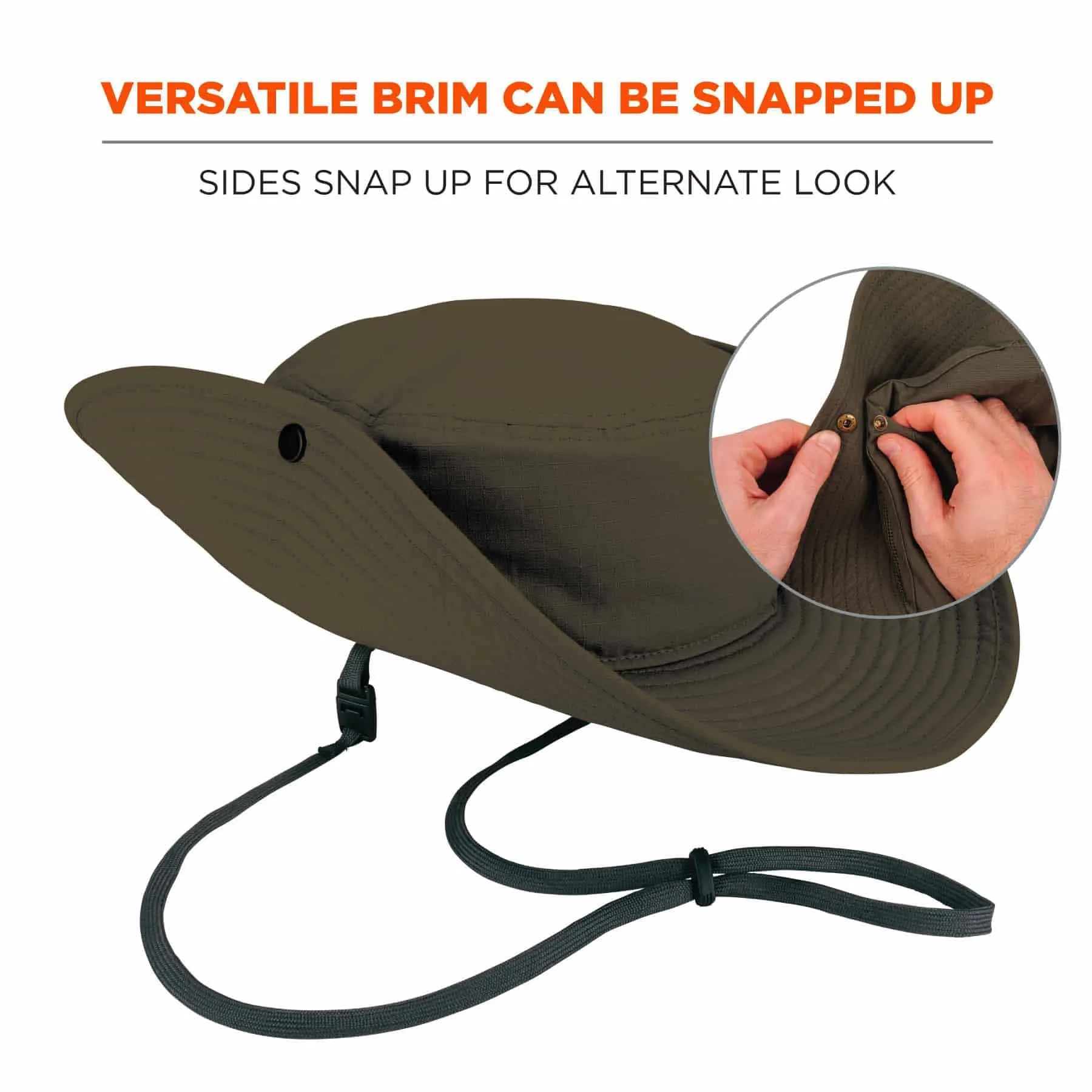 Ergodyne 12602 8936 S/M Olive Lightweight Ranger Hat - Mesh Paneling