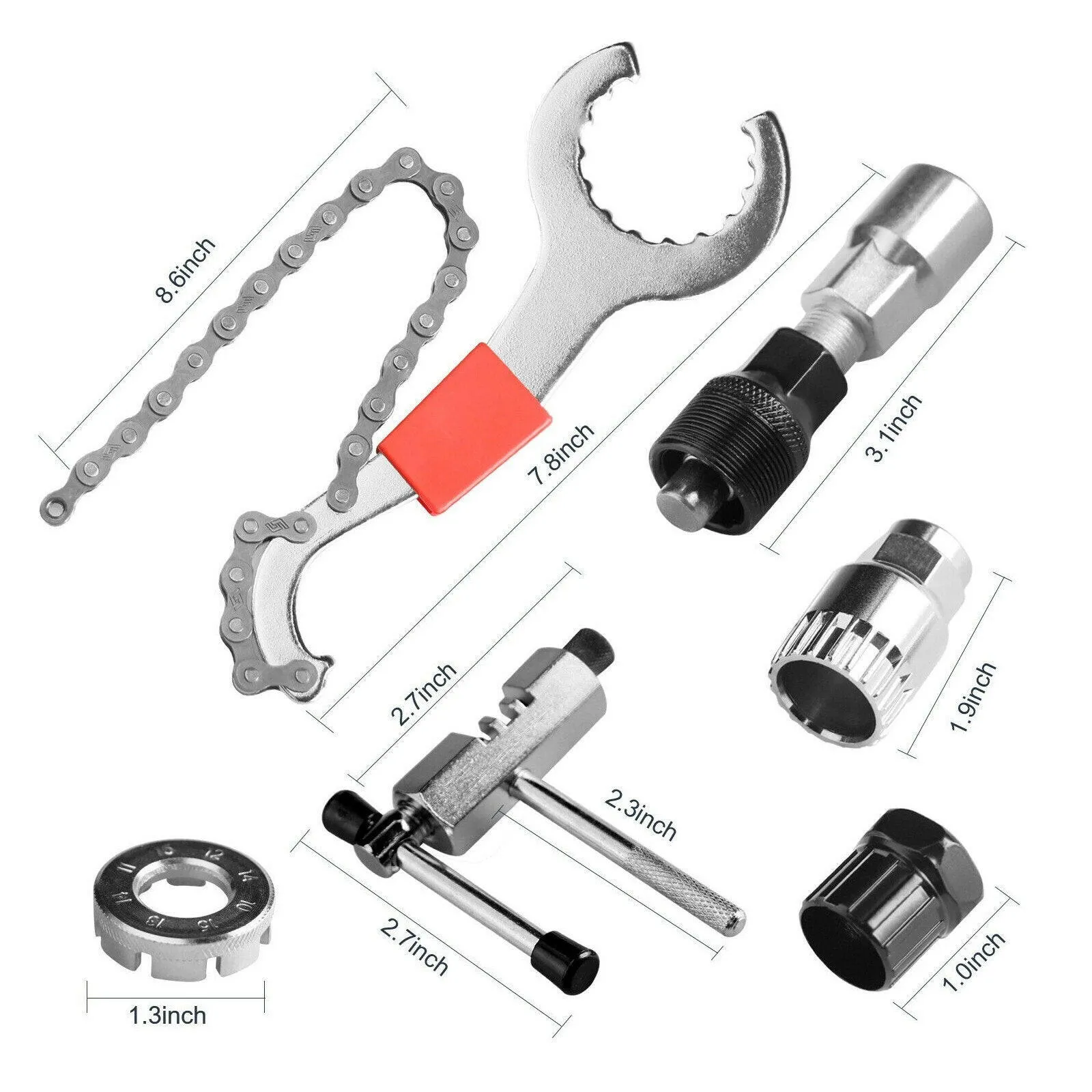 Extractor Chain Cutter Flywheel Remover Cycling Repair Parts Bicycle Repair Tool Kits Bike Chain Measuring Ruler Crank Puller