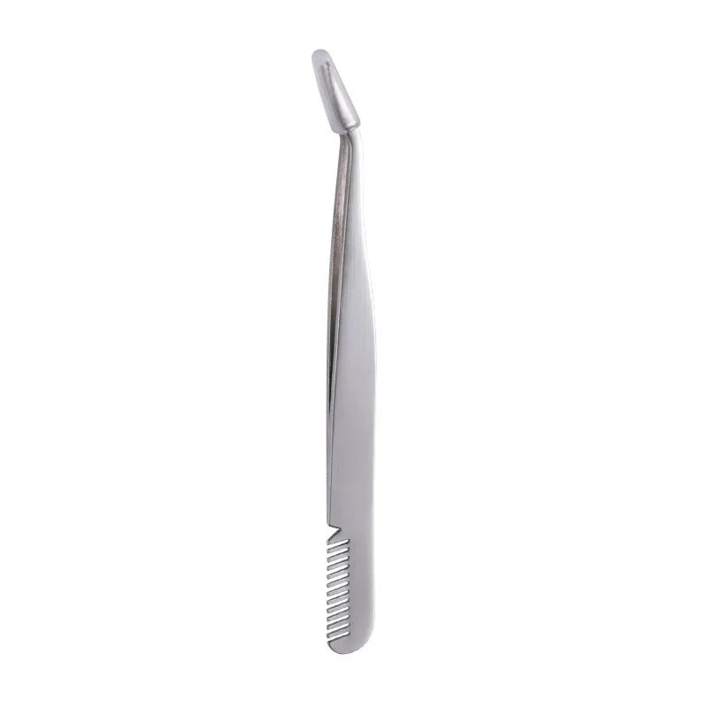 Eyelash stainless steel eyelash curler eyelash curler eyebrow curler tweezers fine mouth with comb eyebrow curler