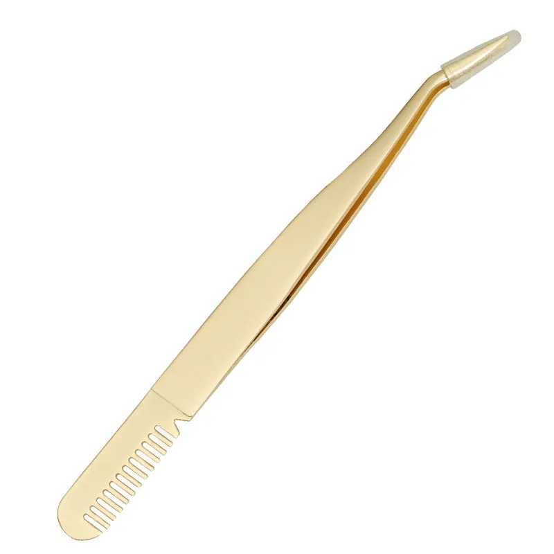 Eyelash stainless steel eyelash curler eyelash curler eyebrow curler tweezers fine mouth with comb eyebrow curler