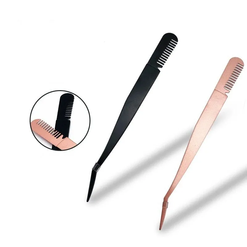Eyelash stainless steel eyelash curler eyelash curler eyebrow curler tweezers fine mouth with comb eyebrow curler