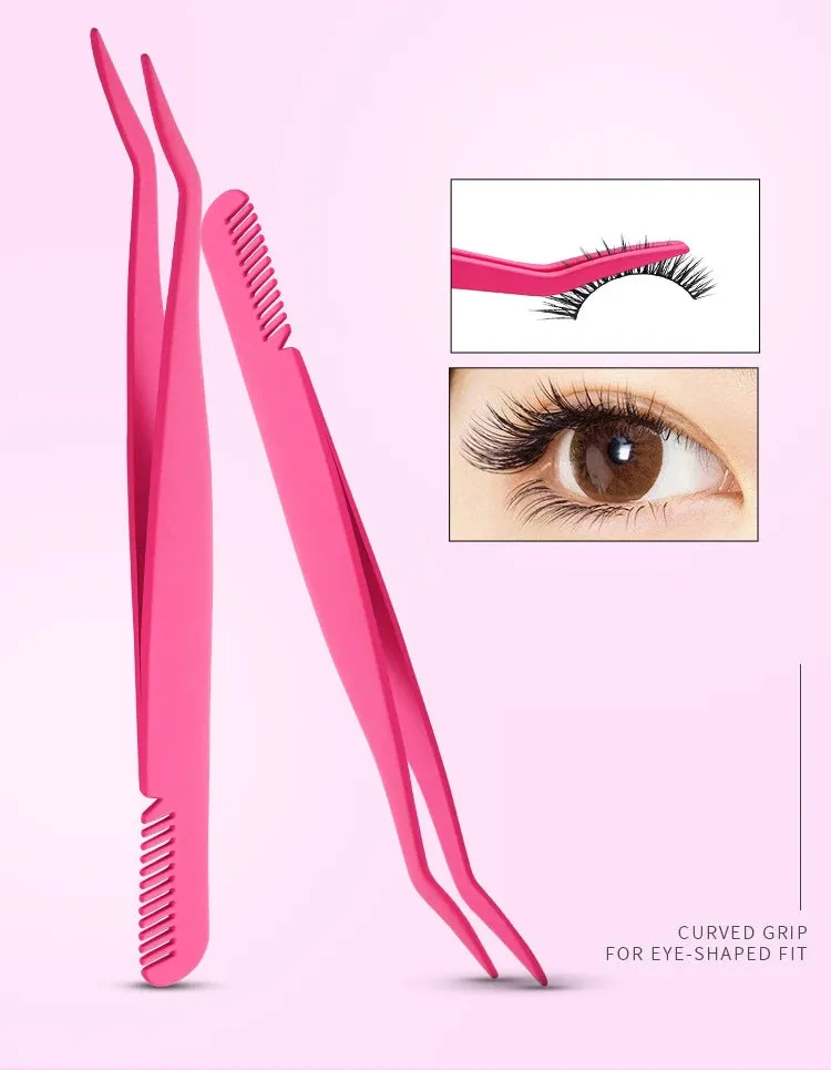 Eyelash stainless steel eyelash curler eyelash curler eyebrow curler tweezers fine mouth with comb eyebrow curler