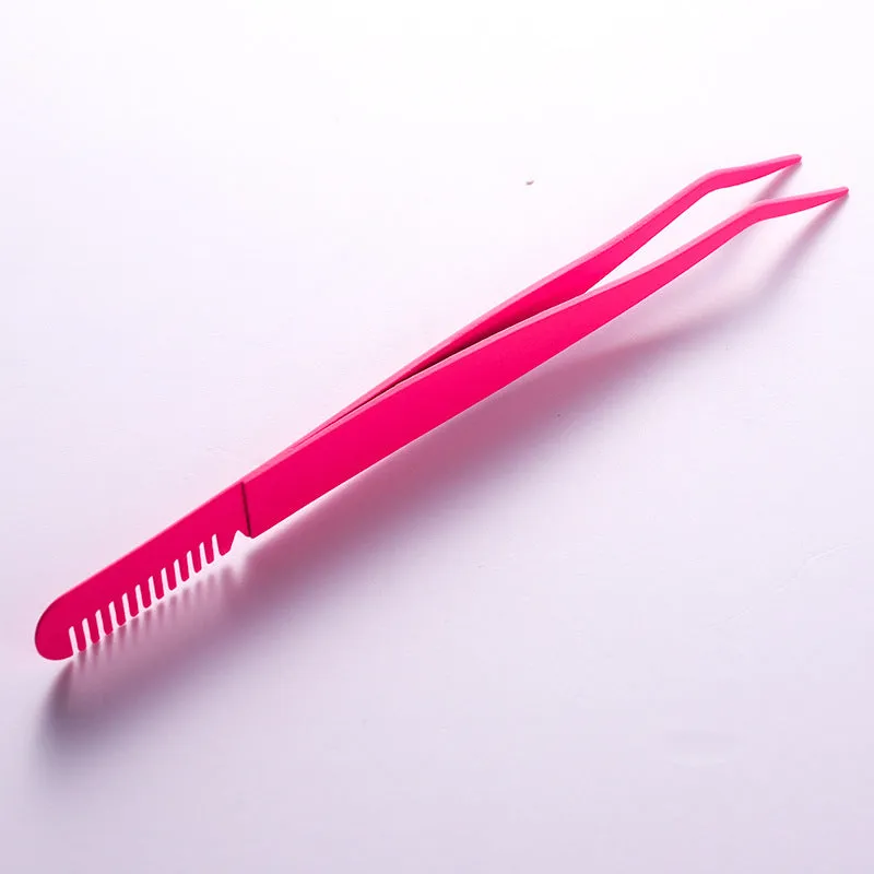 Eyelash stainless steel eyelash curler eyelash curler eyebrow curler tweezers fine mouth with comb eyebrow curler