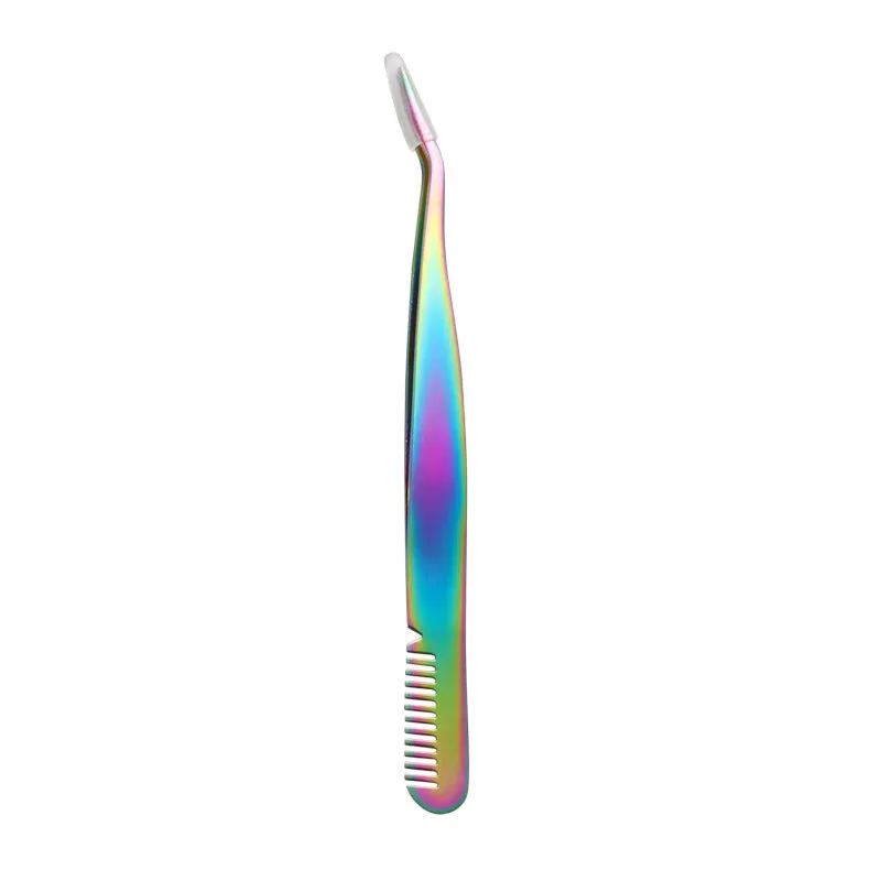 Eyelash stainless steel eyelash curler eyelash curler eyebrow curler tweezers fine mouth with comb eyebrow curler