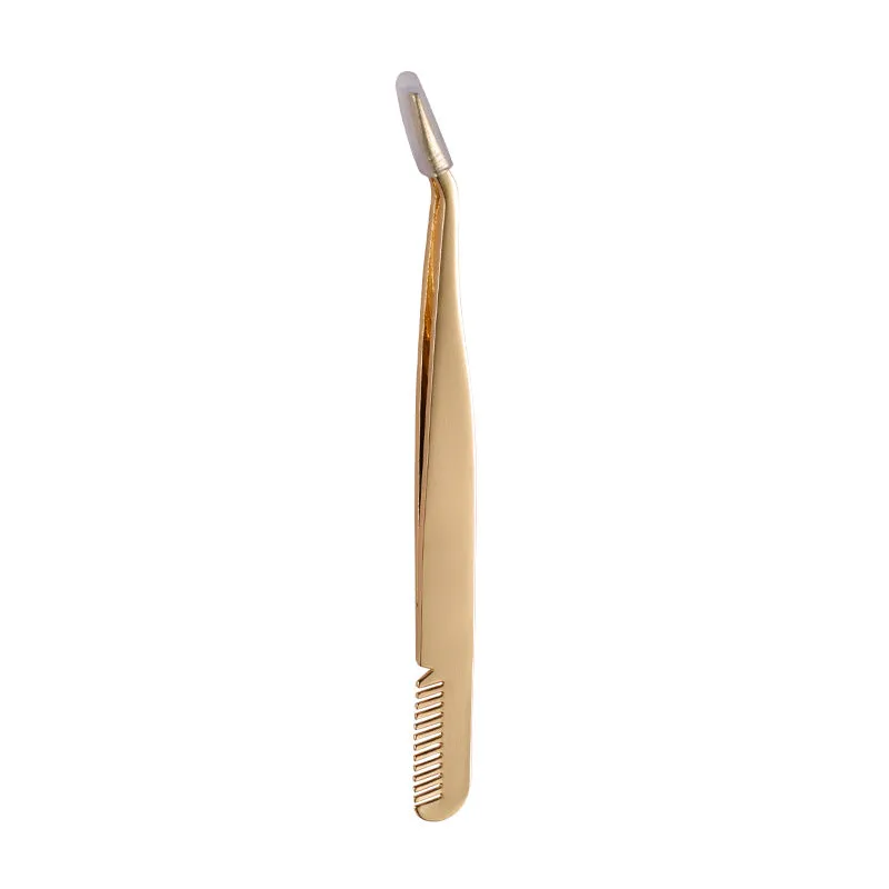 Eyelash stainless steel eyelash curler eyelash curler eyebrow curler tweezers fine mouth with comb eyebrow curler