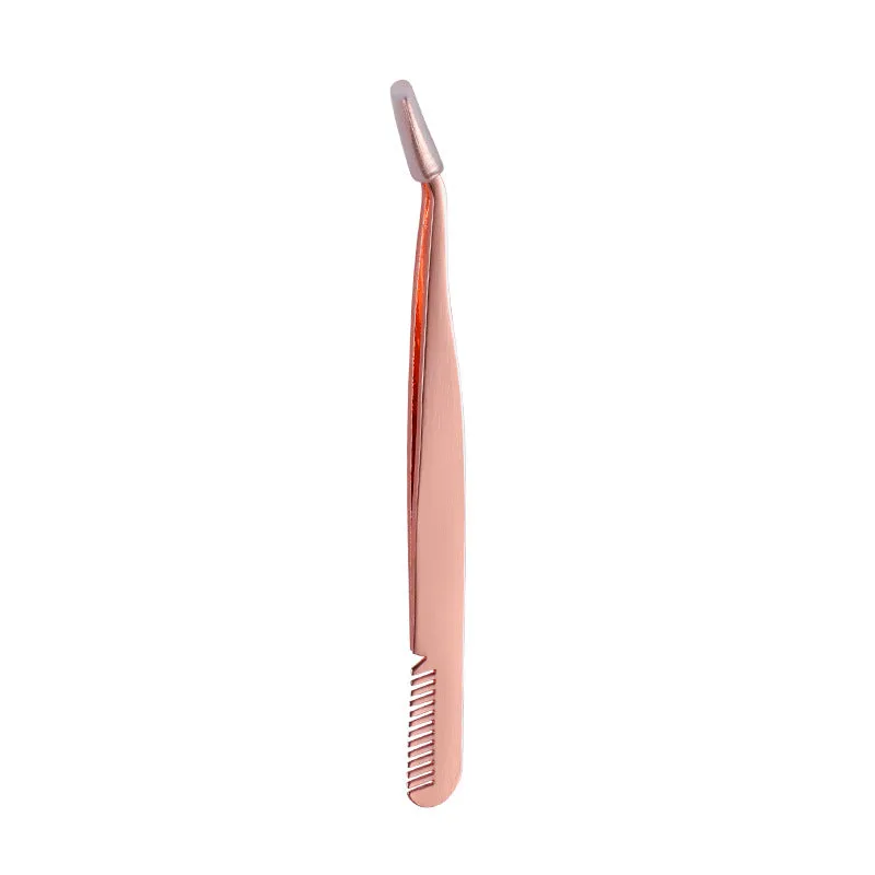 Eyelash stainless steel eyelash curler eyelash curler eyebrow curler tweezers fine mouth with comb eyebrow curler