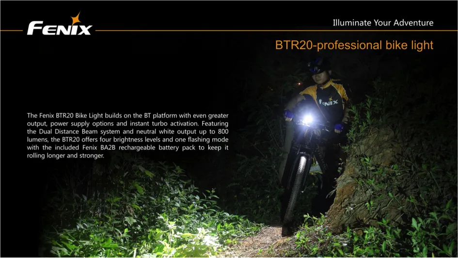 Fenix BTR20 CREE XM-L T6 800 Lumen NEUTRAL WHITE Rechargeable LED Bicycle Light