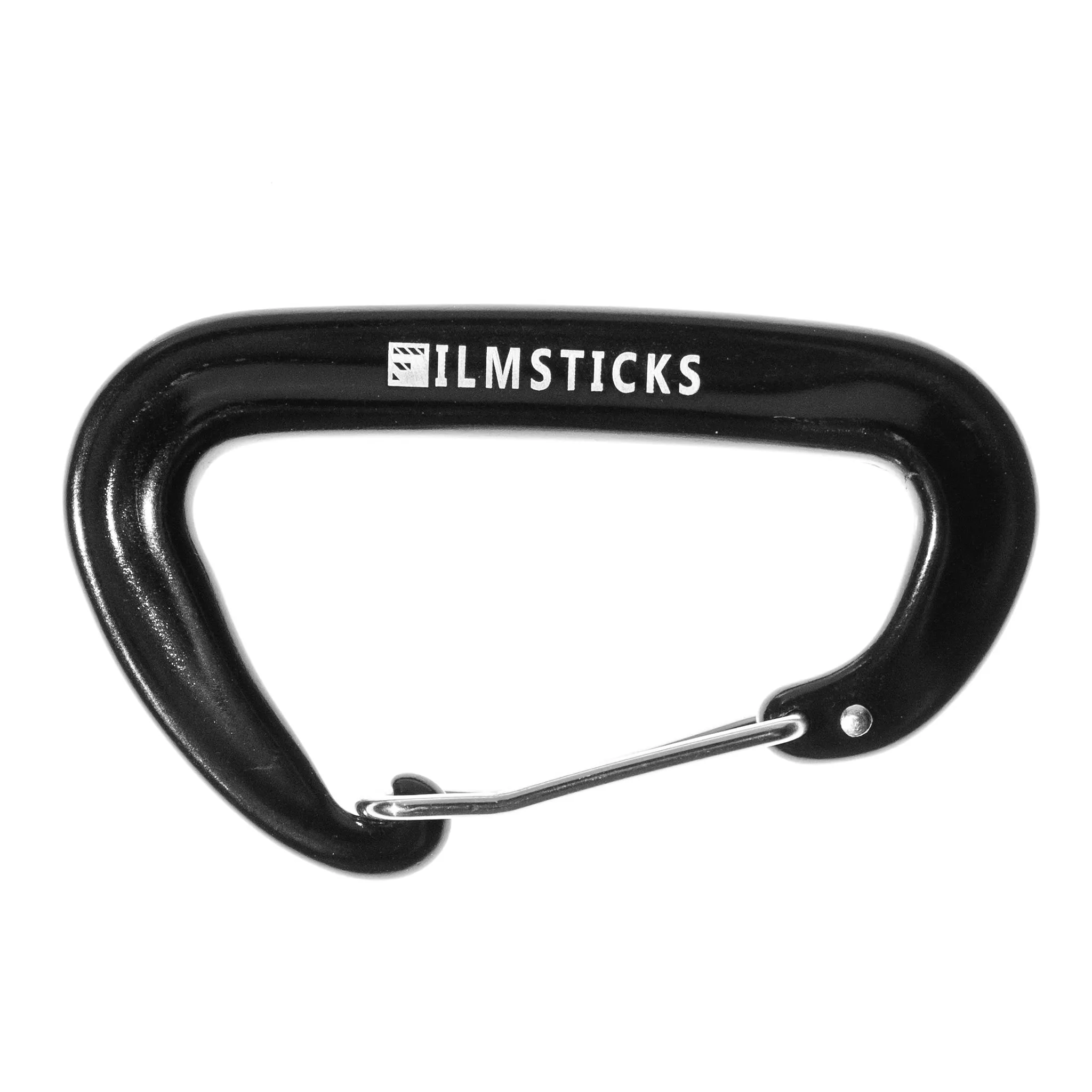 Filmsticks Carabiner D-Clip, Aluminum Alloy in Charcoal Black with Spring Wire Gate – Pack of 5