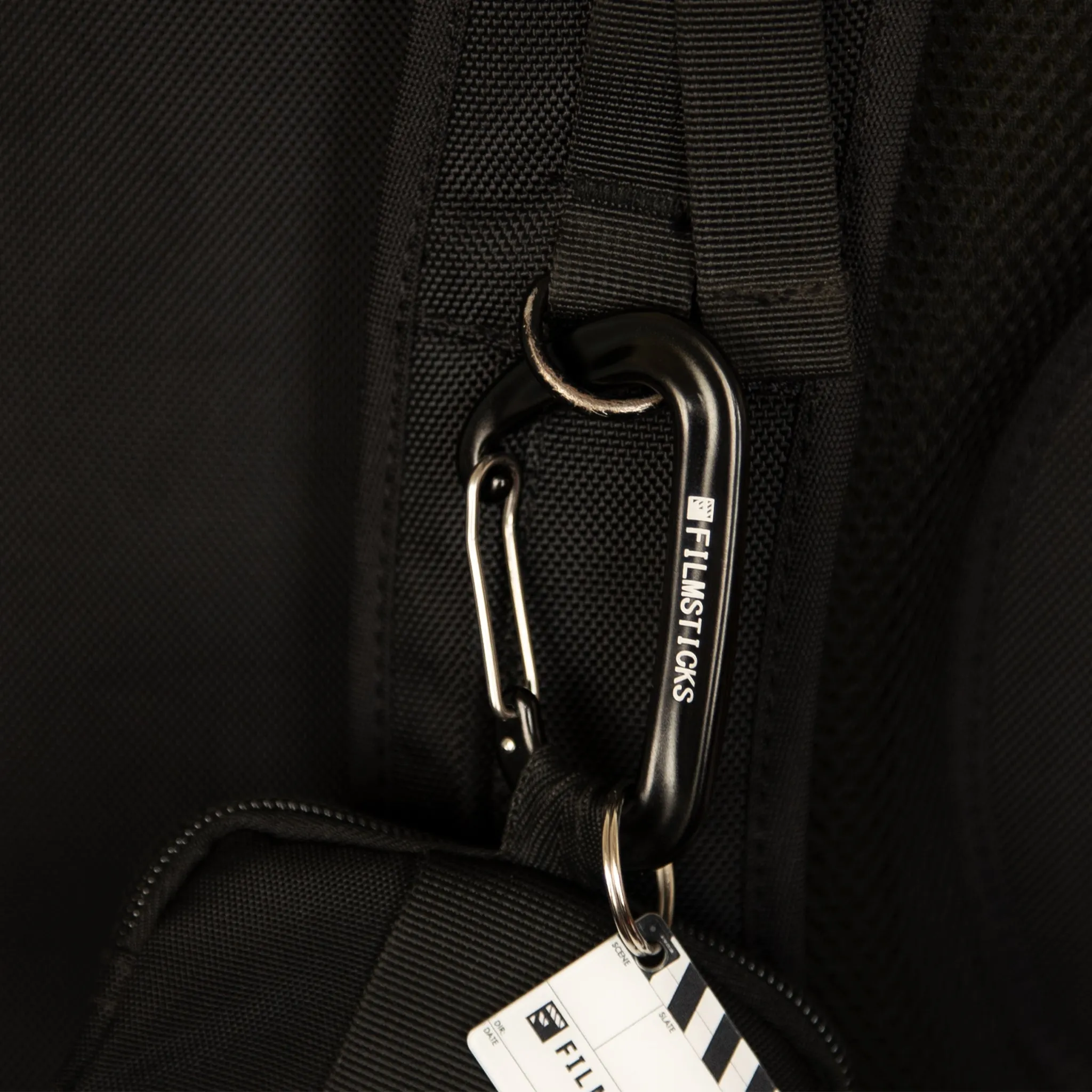 Filmsticks Carabiner D-Clip, Aluminum Alloy in Charcoal Black with Spring Wire Gate – Pack of 5