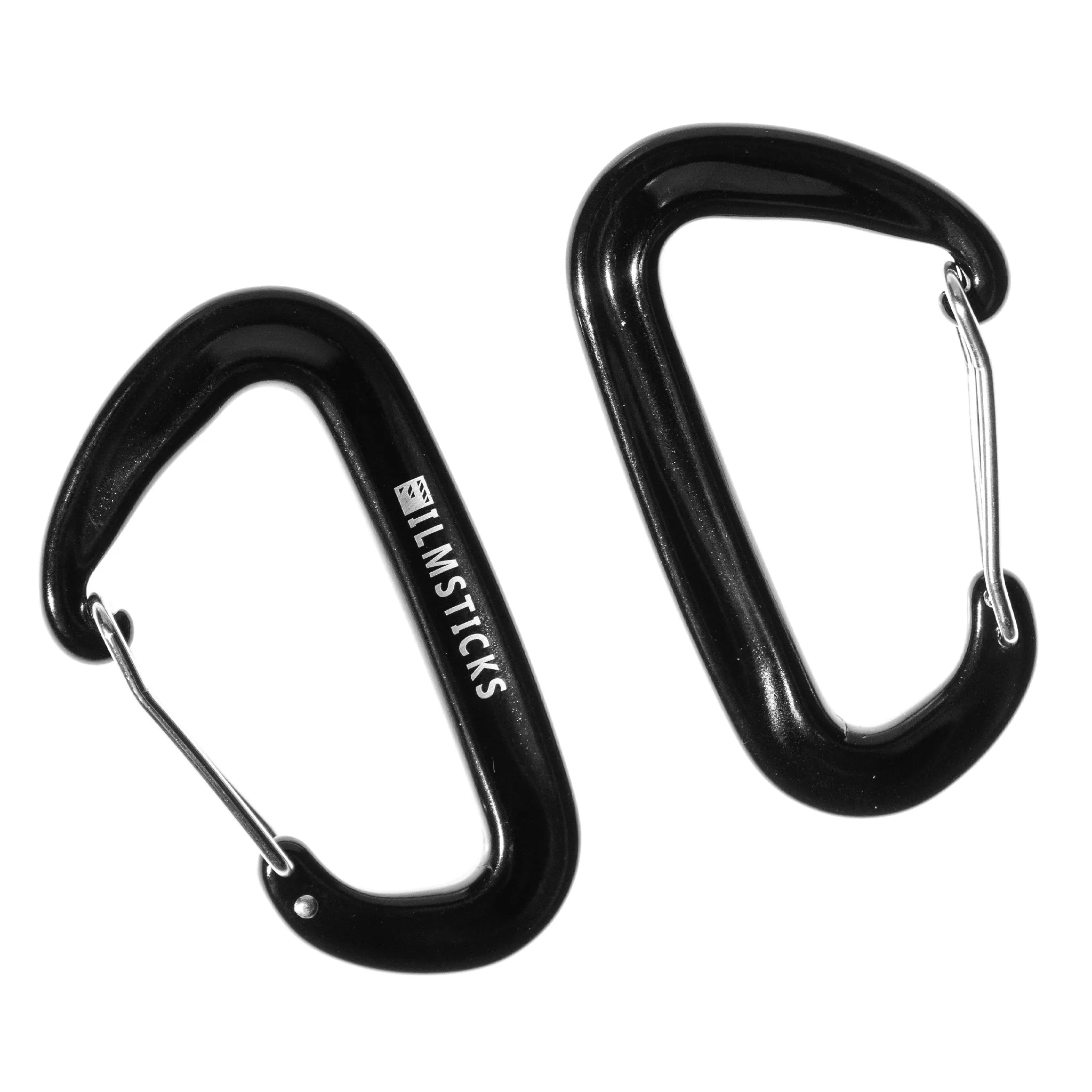 Filmsticks Carabiner D-Clip, Aluminum Alloy in Charcoal Black with Spring Wire Gate – Pack of 5