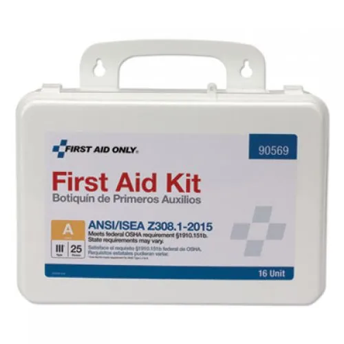 First Aid Only Unitized ANSI Class A Weatherproof First Aid Kit for 25 People, 16 Units (90569)