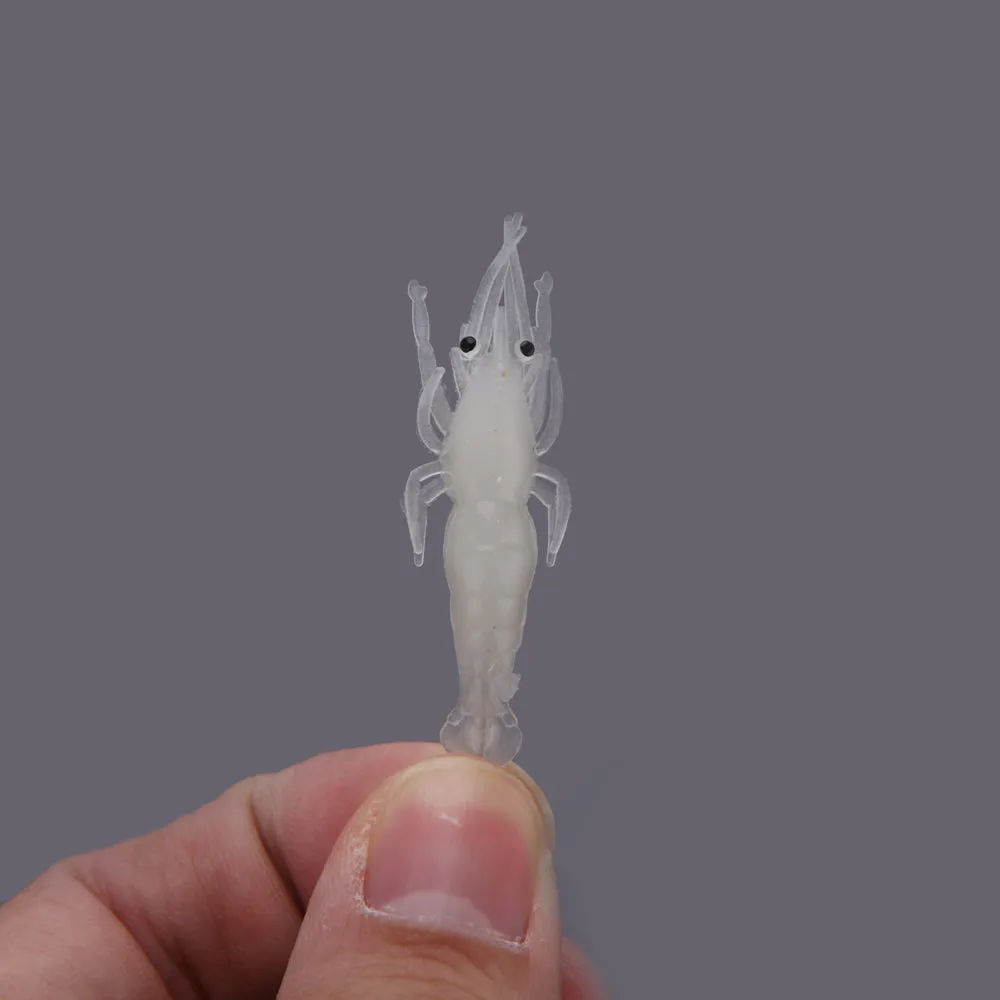 Fishing Lure 5 Pack - Fishing Lure Soft Luminous Shrimp/Prawn Fishing Tackle Soft Bait With One Single Hook