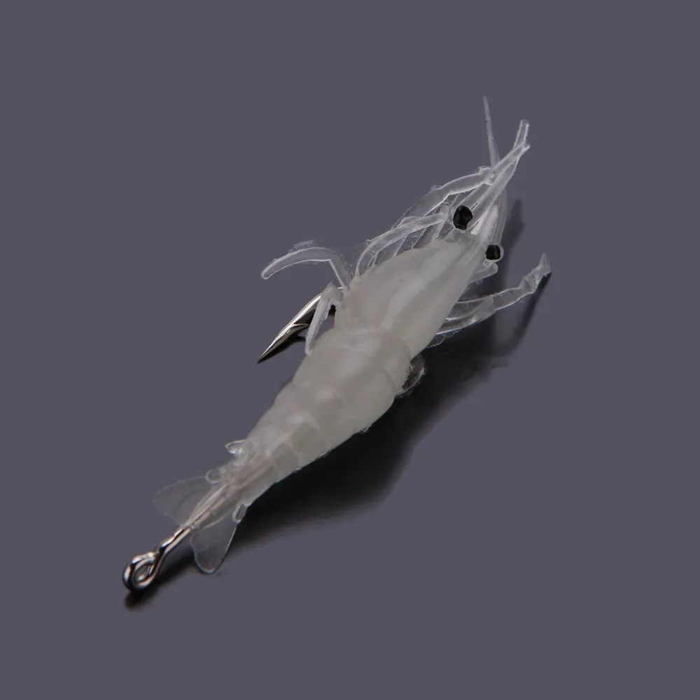 Fishing Lure 5 Pack - Fishing Lure Soft Luminous Shrimp/Prawn Fishing Tackle Soft Bait With One Single Hook