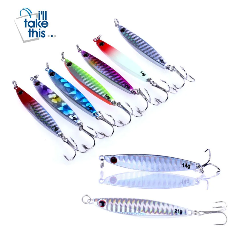 Fishing Lure Colorful Metal Wobbler's - 14g 21g 30g Iron Plate lures'