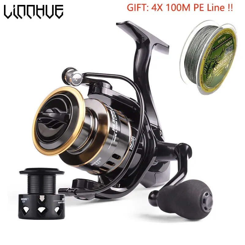 Fishing Reel HE1000-7000 Max Drag 10kg High Speed Metal Spool Spinning Reel