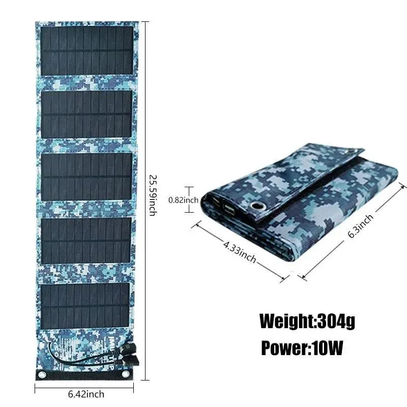 Flexible Solar panel 5V 2USB Portable Waterproof plate For cell phone power bank 10W Battery Charger outdoor tourism Fishing