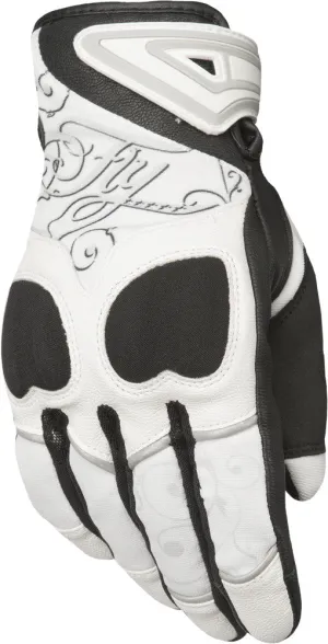 FLY RACING WOMEN'S VENUS GLOVES WHITE/BLACK XL #5884 476-6122~5