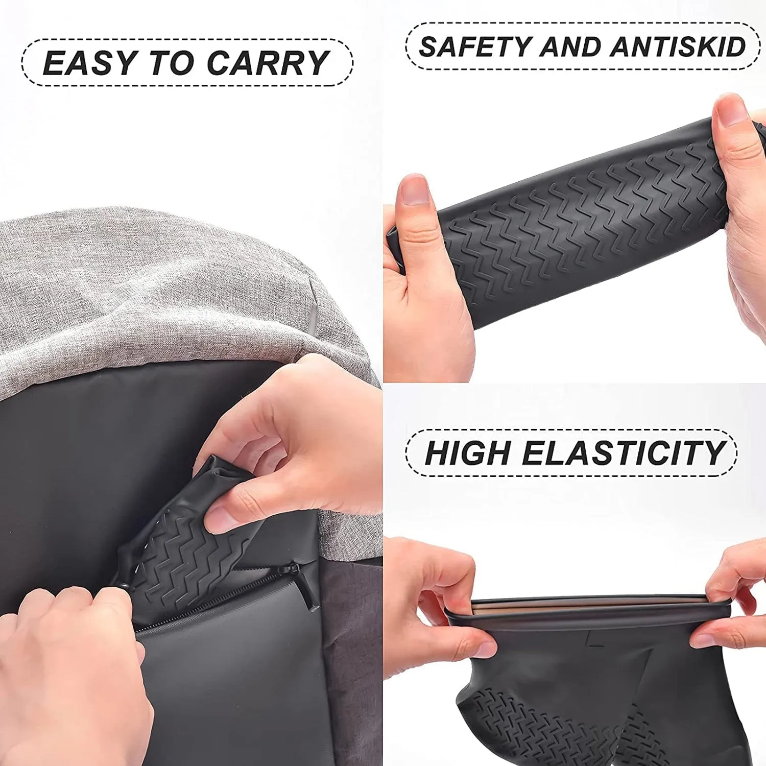 Foldable Anti-Skid Silicone Boot Covers (XL, Yellow)